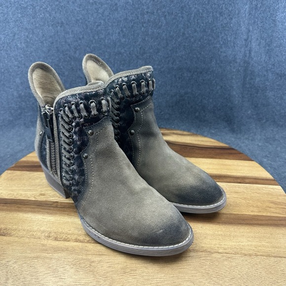 Corral Circle G Womens Genuine Leather Boots Cutout Tooled Distressed Brown Sz 8 - Picture 2 of 12